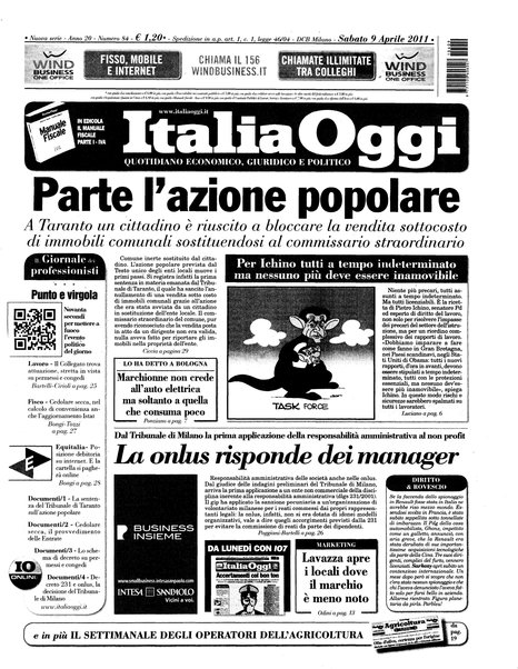 Italia oggi : quotidiano di economia finanza e politica